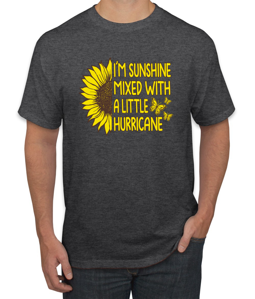 Sunshine Mixed With a Little Hurricane Black Unisex Short Sleeve T-shirt  FREE SHIPPING
