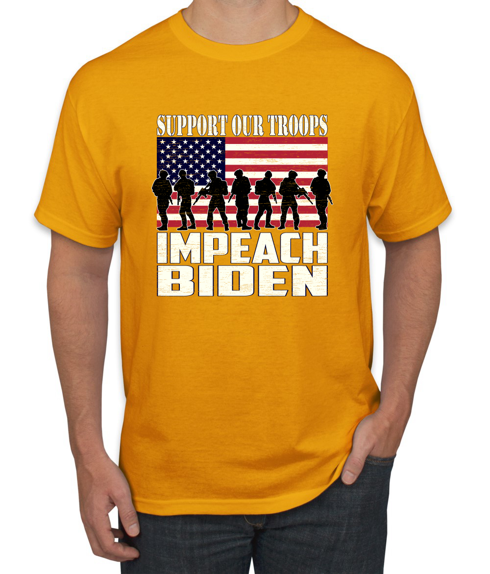 Support Our Troops Impeach Biden Political Men Graphic Tshirt - Picture 7 of 26