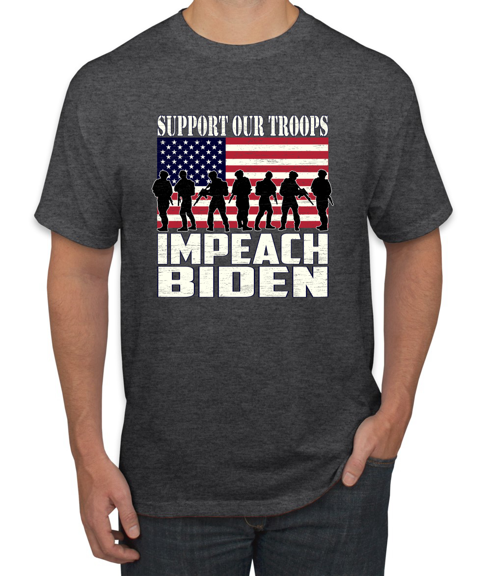 Support Our Troops Impeach Biden Political Men Graphic Tshirt - Picture 8 of 26