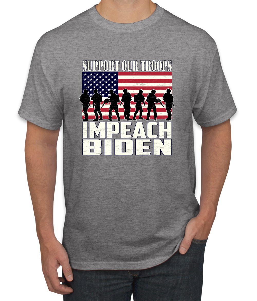 Support Our Troops Impeach Biden Political Men Graphic Tshirt - Picture 9 of 26
