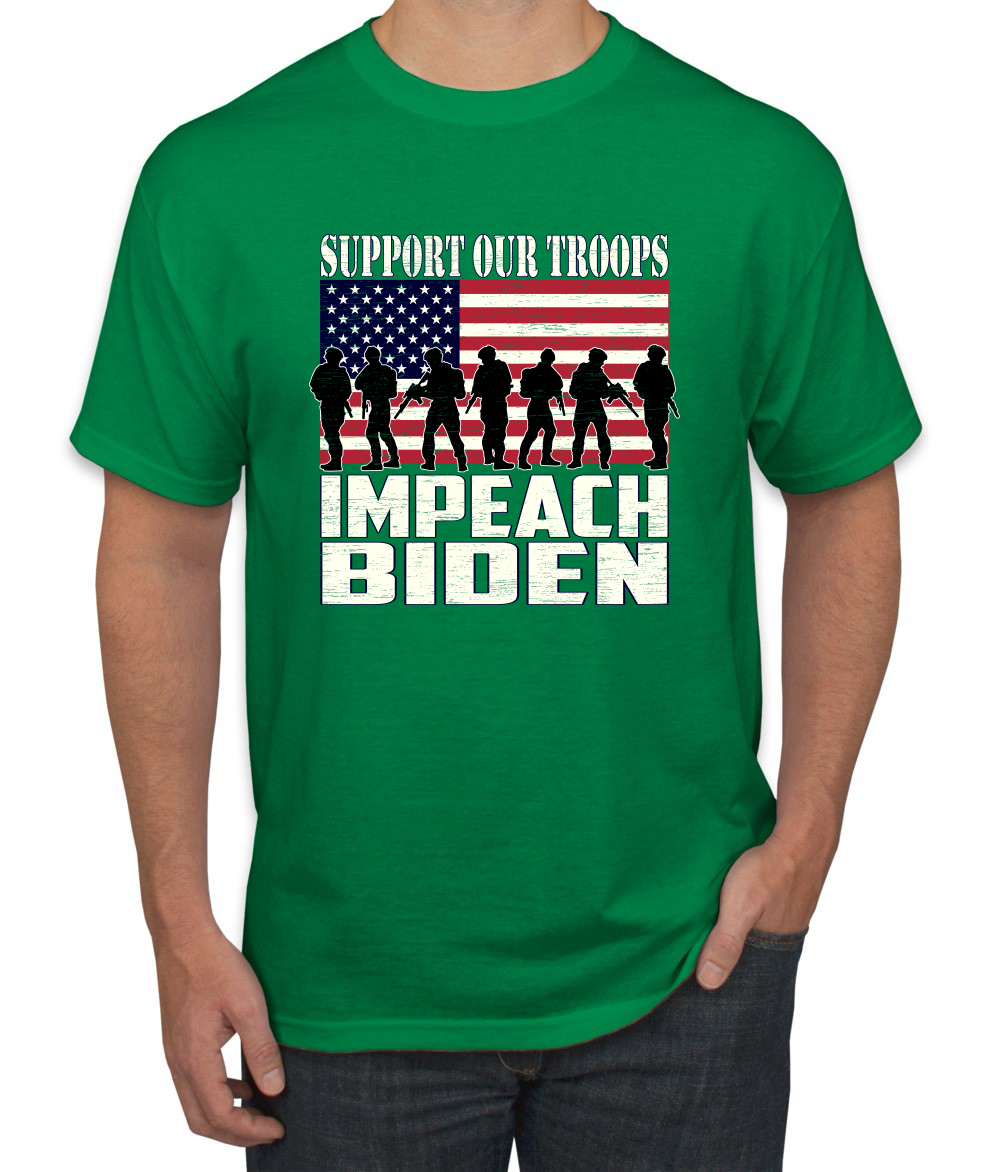 Support Our Troops Impeach Biden Political Men Graphic Tshirt - Picture 10 of 26
