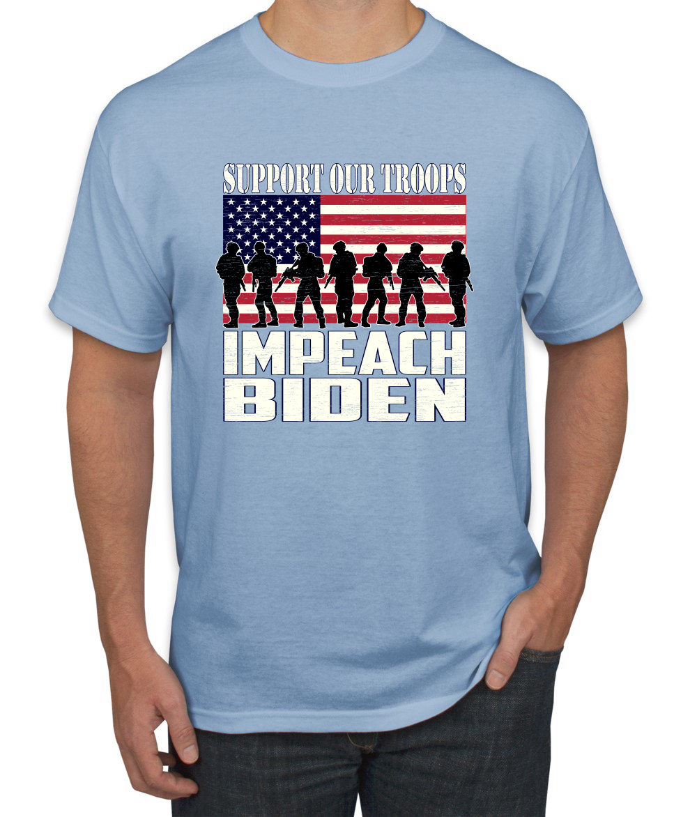Support Our Troops Impeach Biden Political Men Graphic Tshirt - Picture 11 of 26