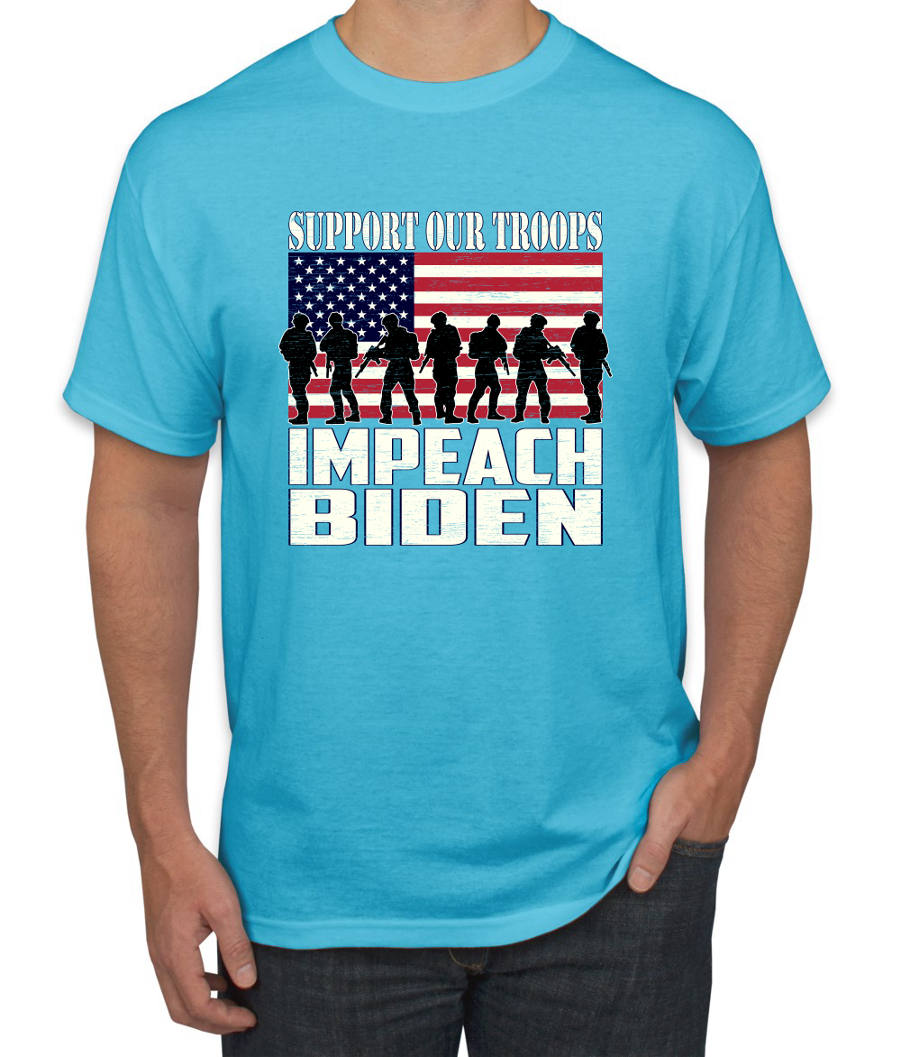 Support Our Troops Impeach Biden Political Men Graphic Tshirt - Picture 13 of 26