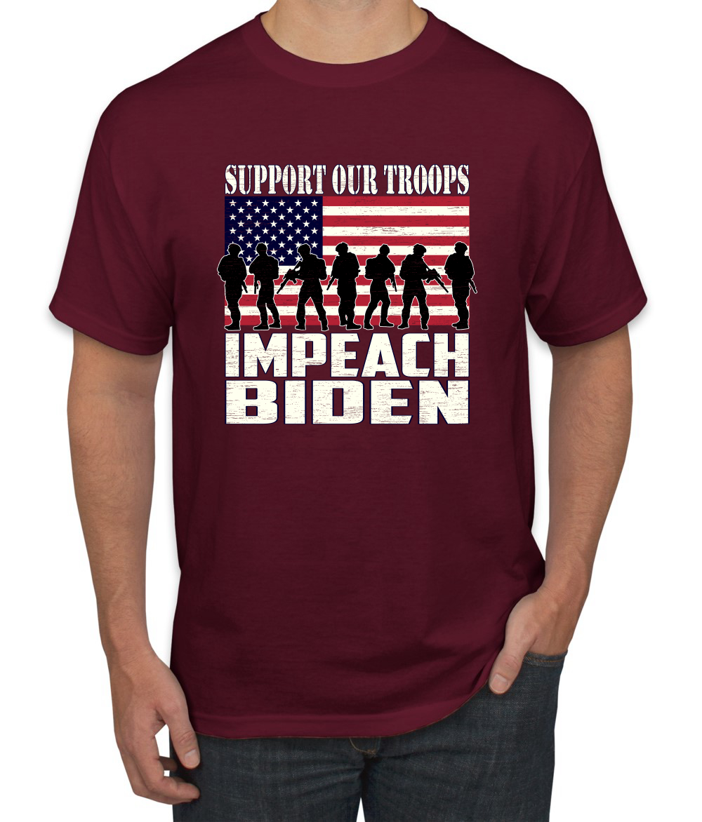 Support Our Troops Impeach Biden Political Men Graphic Tshirt - Picture 14 of 26