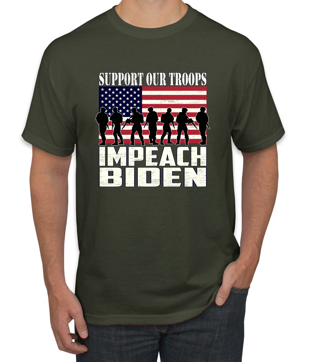 Support Our Troops Impeach Biden Political Men Graphic Tshirt - Picture 15 of 26