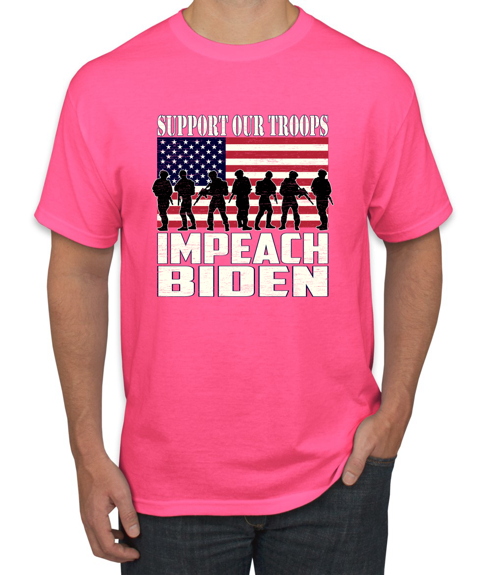 Support Our Troops Impeach Biden Political Men Graphic Tshirt - Picture 17 of 26