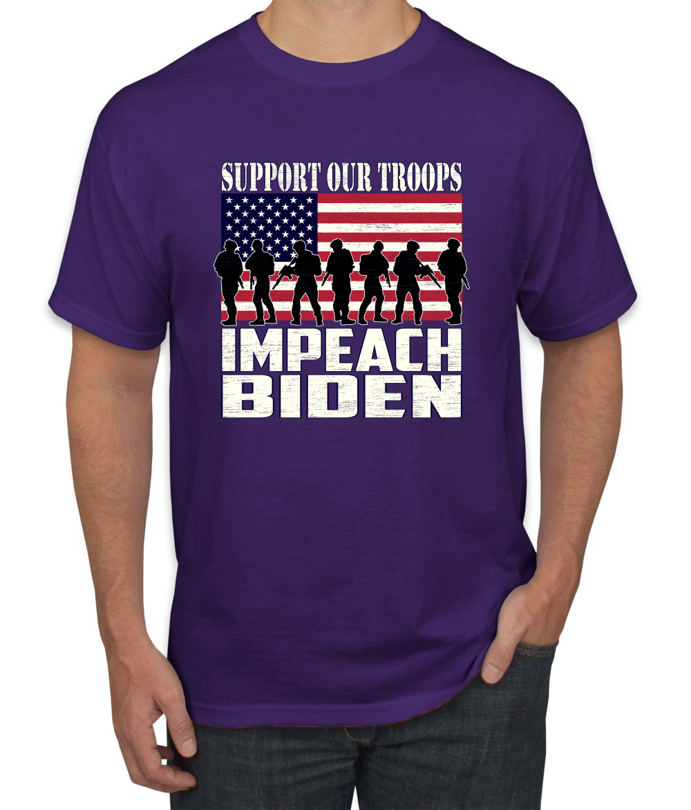 Support Our Troops Impeach Biden Political Men Graphic Tshirt - Picture 19 of 26