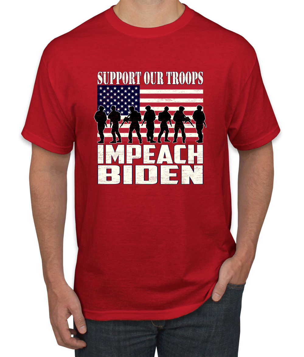Support Our Troops Impeach Biden Political Men Graphic Tshirt - Picture 20 of 26