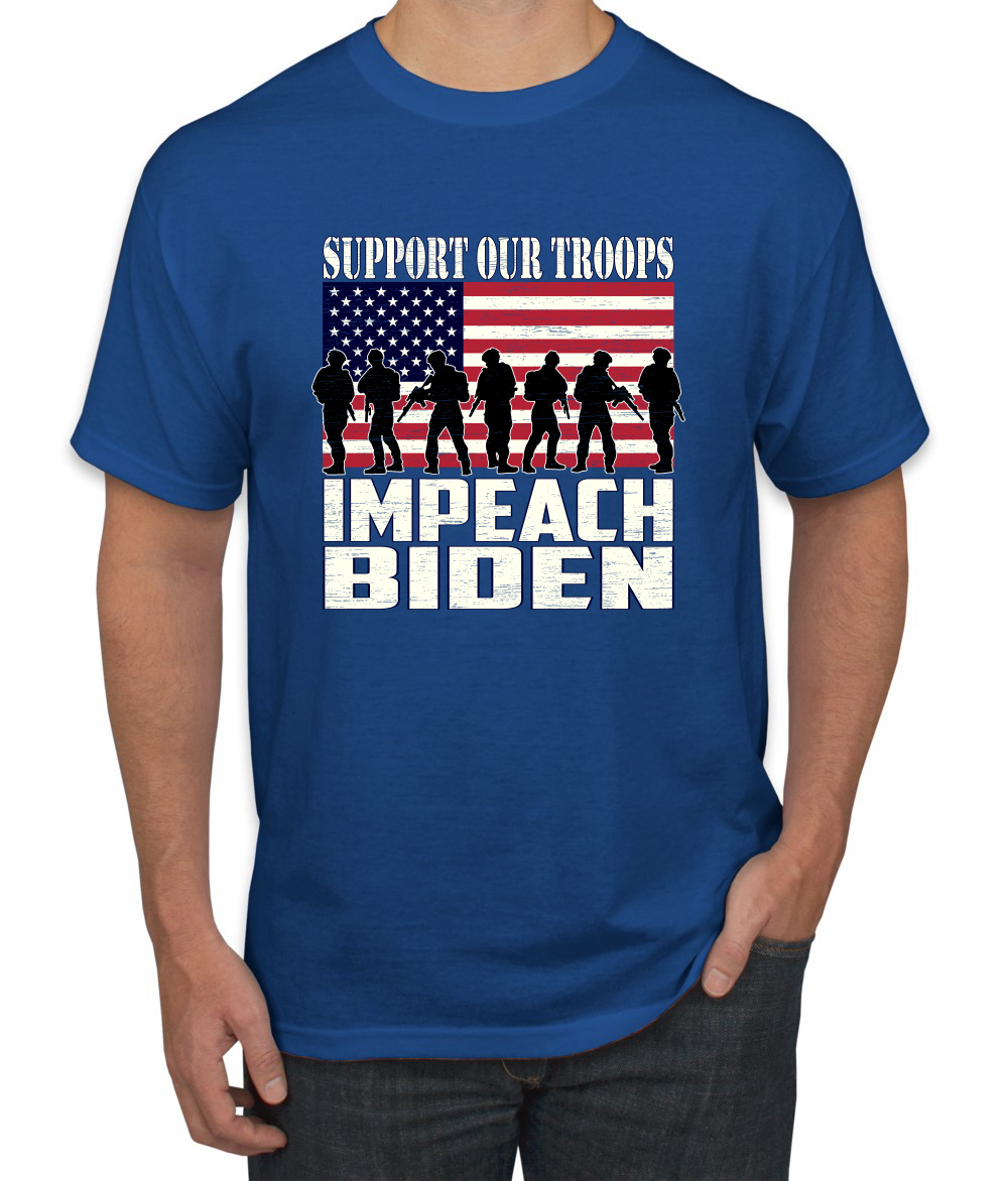 Support Our Troops Impeach Biden Political Men Graphic Tshirt - Picture 21 of 26