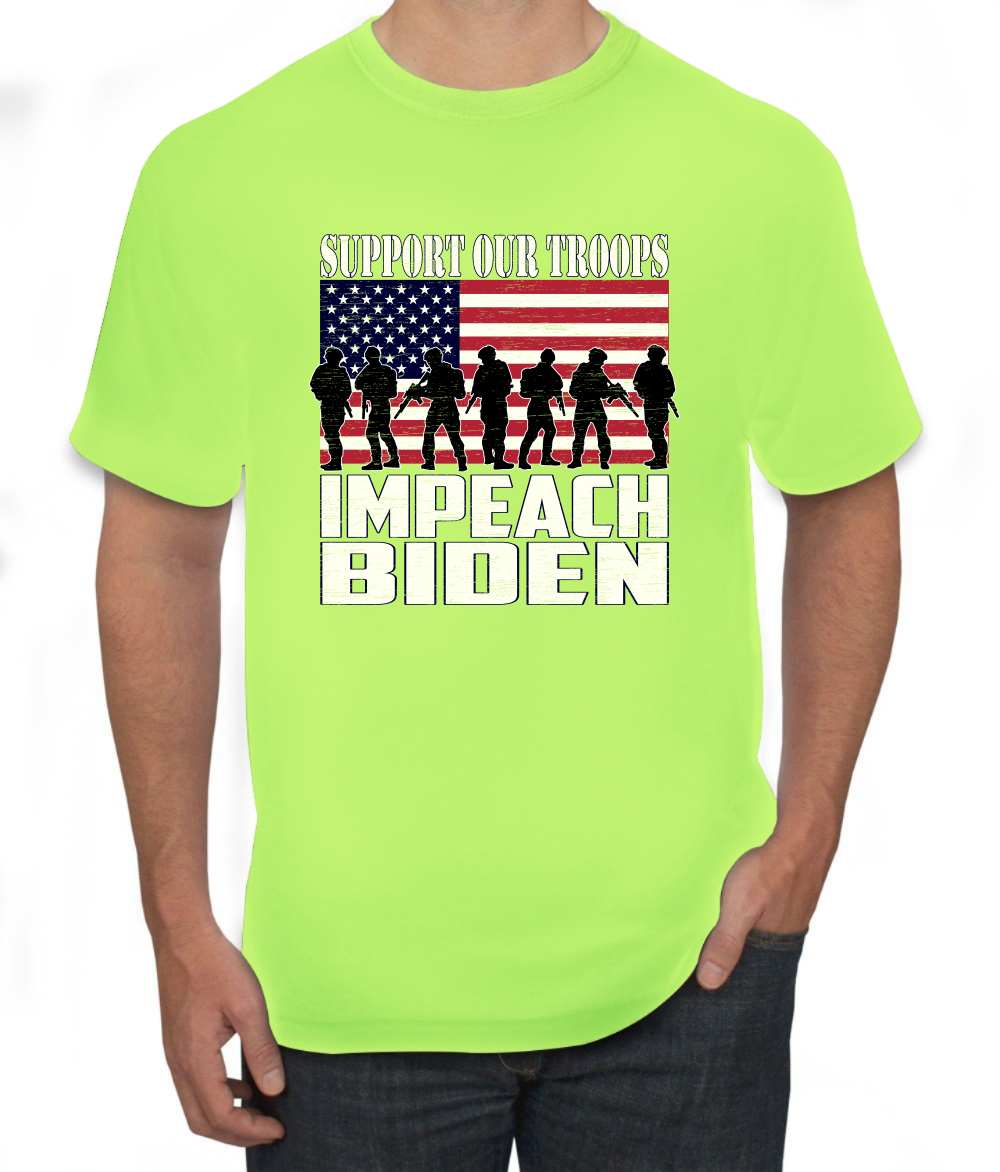 Support Our Troops Impeach Biden Political Men Graphic Tshirt - Picture 22 of 26