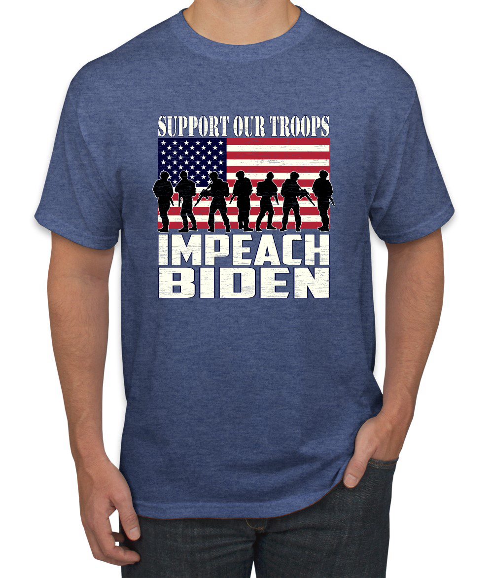 Support Our Troops Impeach Biden Political Men Graphic Tshirt - Picture 23 of 26