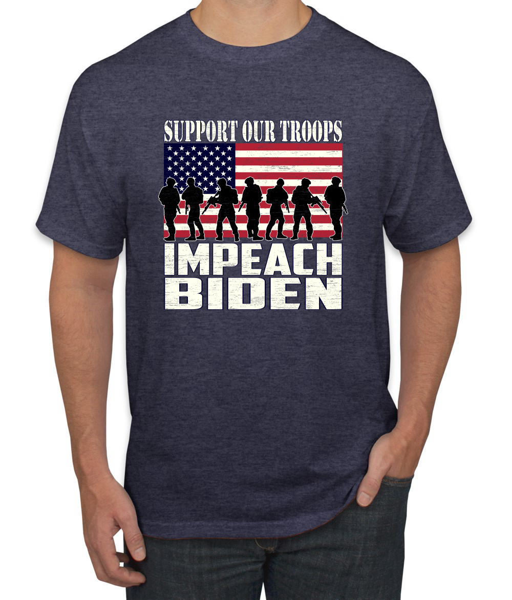 Support Our Troops Impeach Biden Political Men Graphic Tshirt - Picture 24 of 26