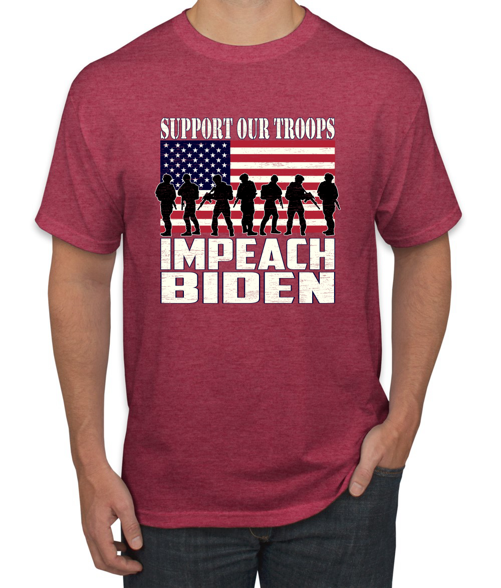 Support Our Troops Impeach Biden Political Men Graphic Tshirt - Picture 25 of 26