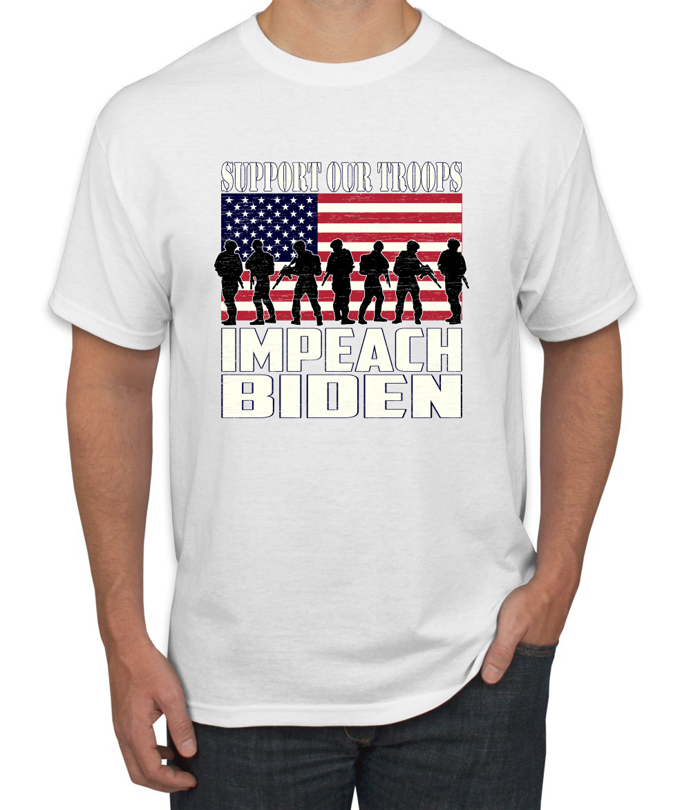 Support Our Troops Impeach Biden Political Men Graphic Tshirt - Picture 26 of 26