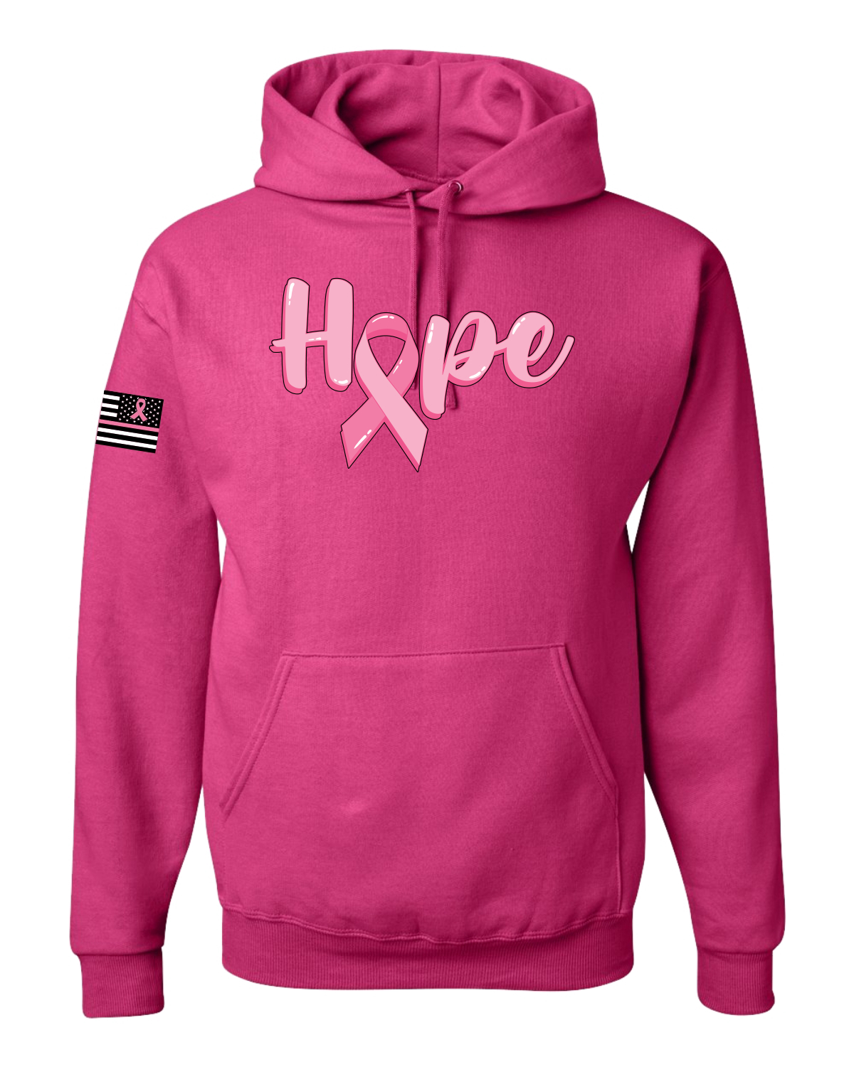 Collection Designs Breast Cancer Awareness US Flag Pride Unisex Pink Sweatshirt