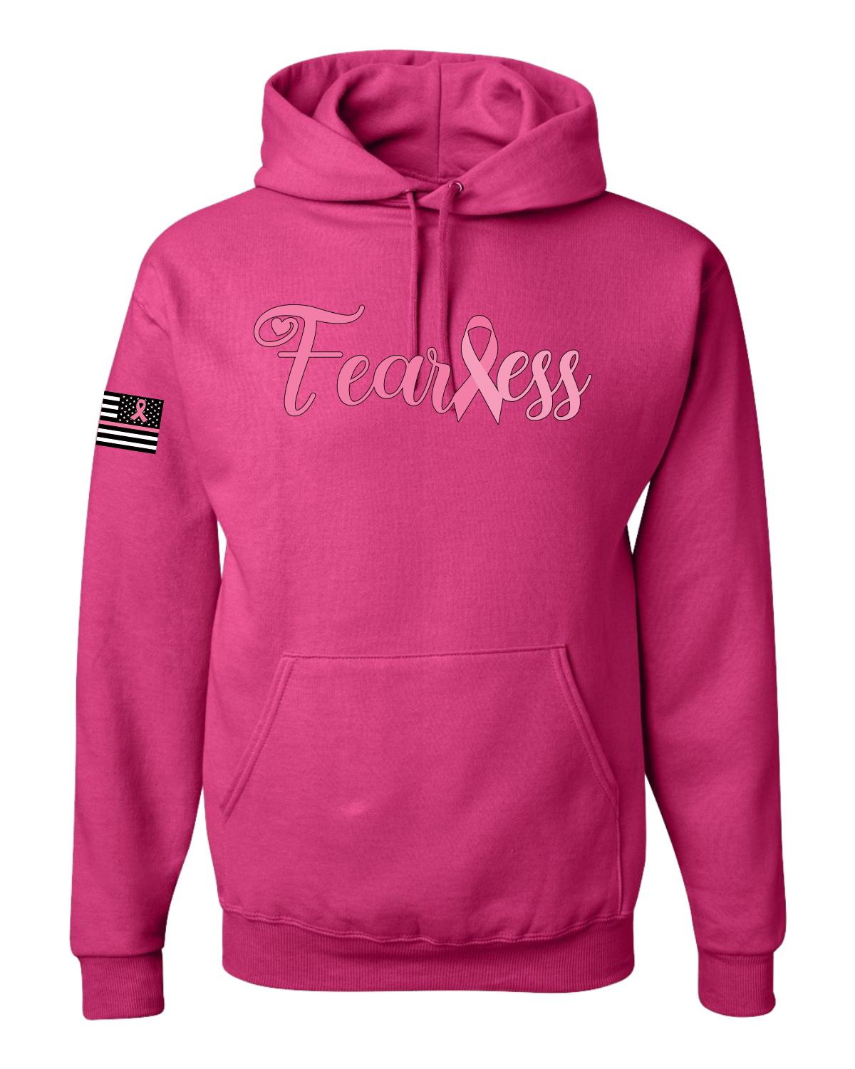 Collection Designs Breast Cancer Awareness US Flag Pride Unisex Pink Sweatshirt