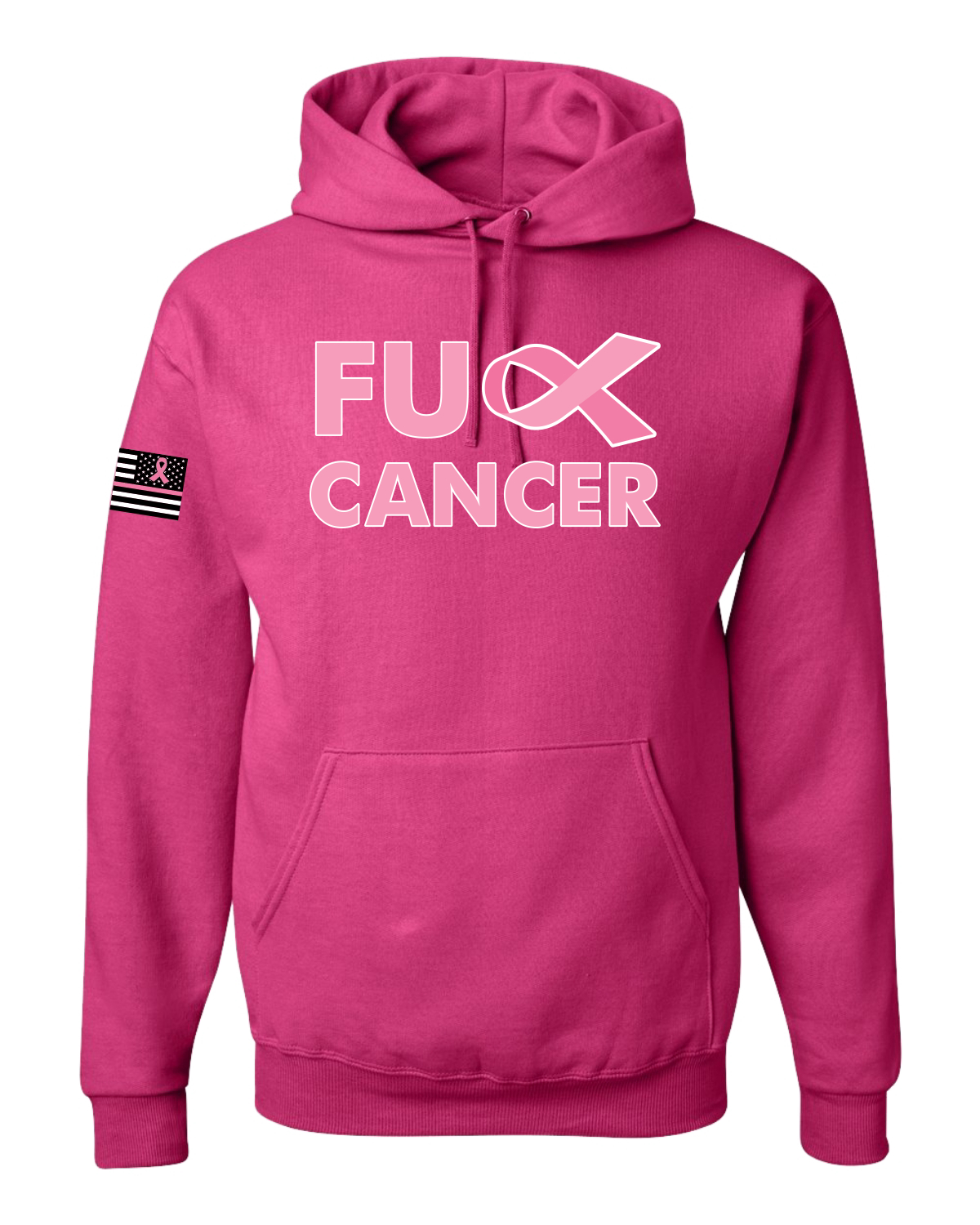 Collection Designs Breast Cancer Awareness US Flag Pride Unisex Pink Sweatshirt