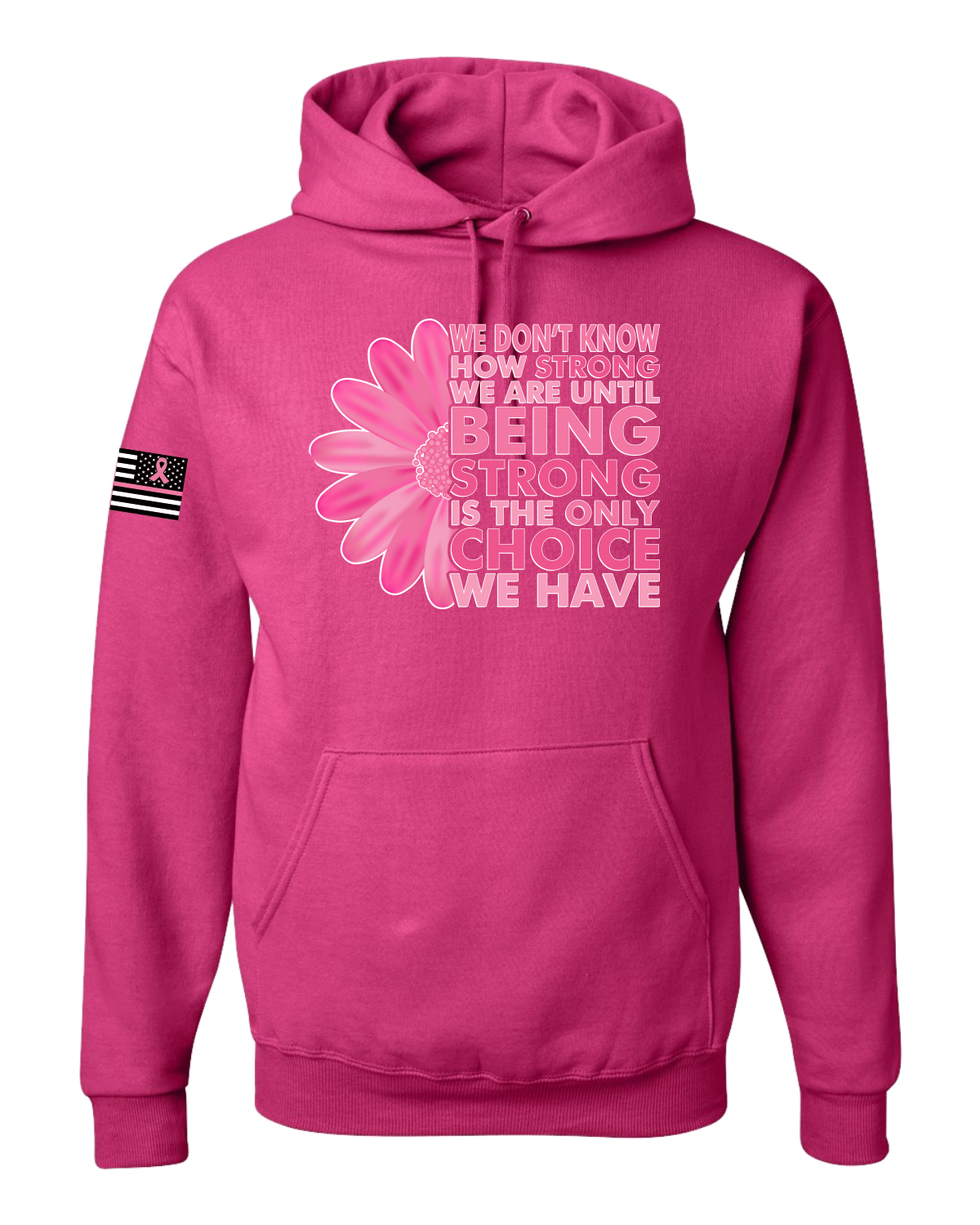 Collection Designs Breast Cancer Awareness US Flag Pride Unisex Pink Sweatshirt