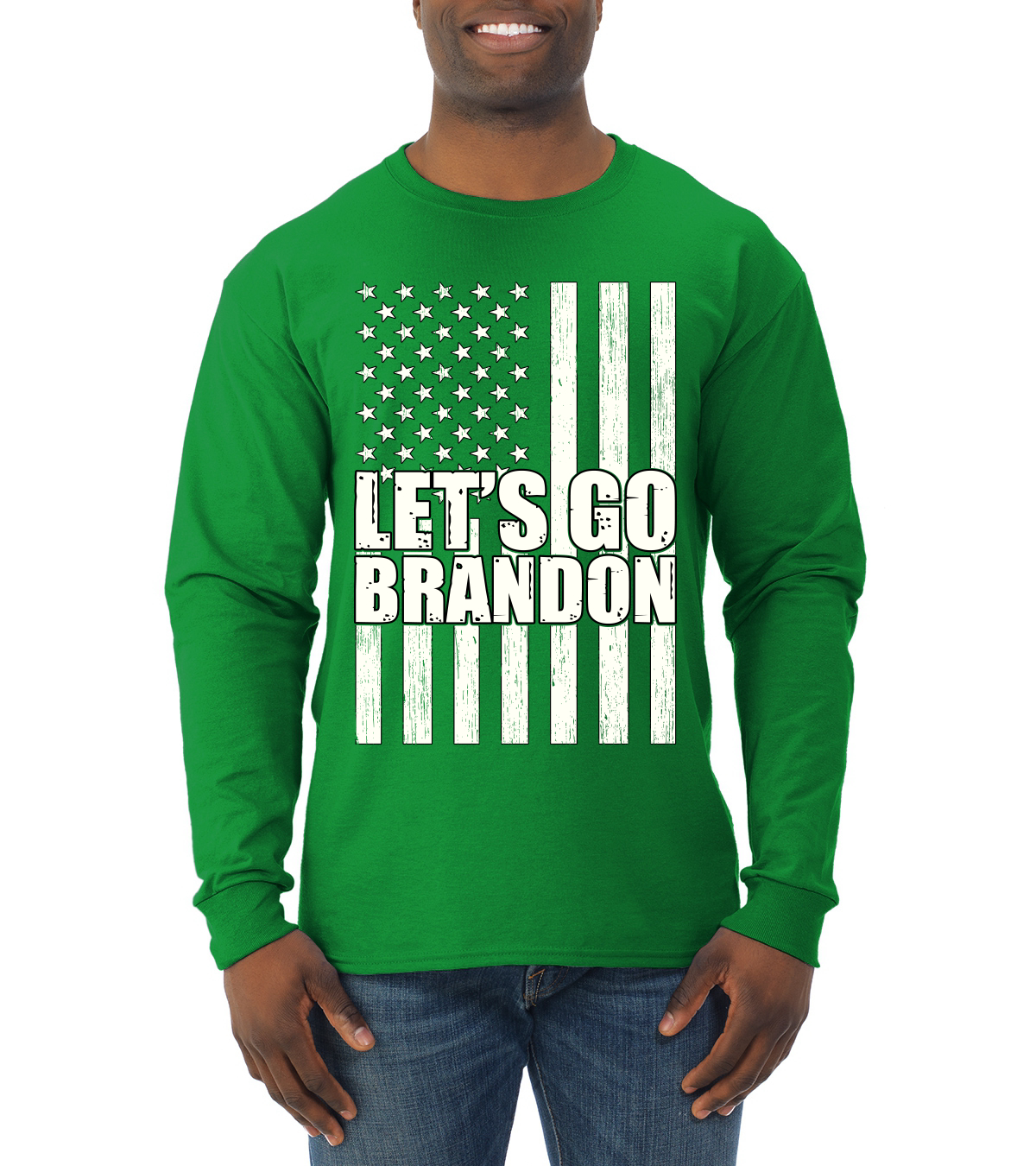 Let's Go Brandon Conservative Anti Liberal US Flag Long Sleeve T-Shirt