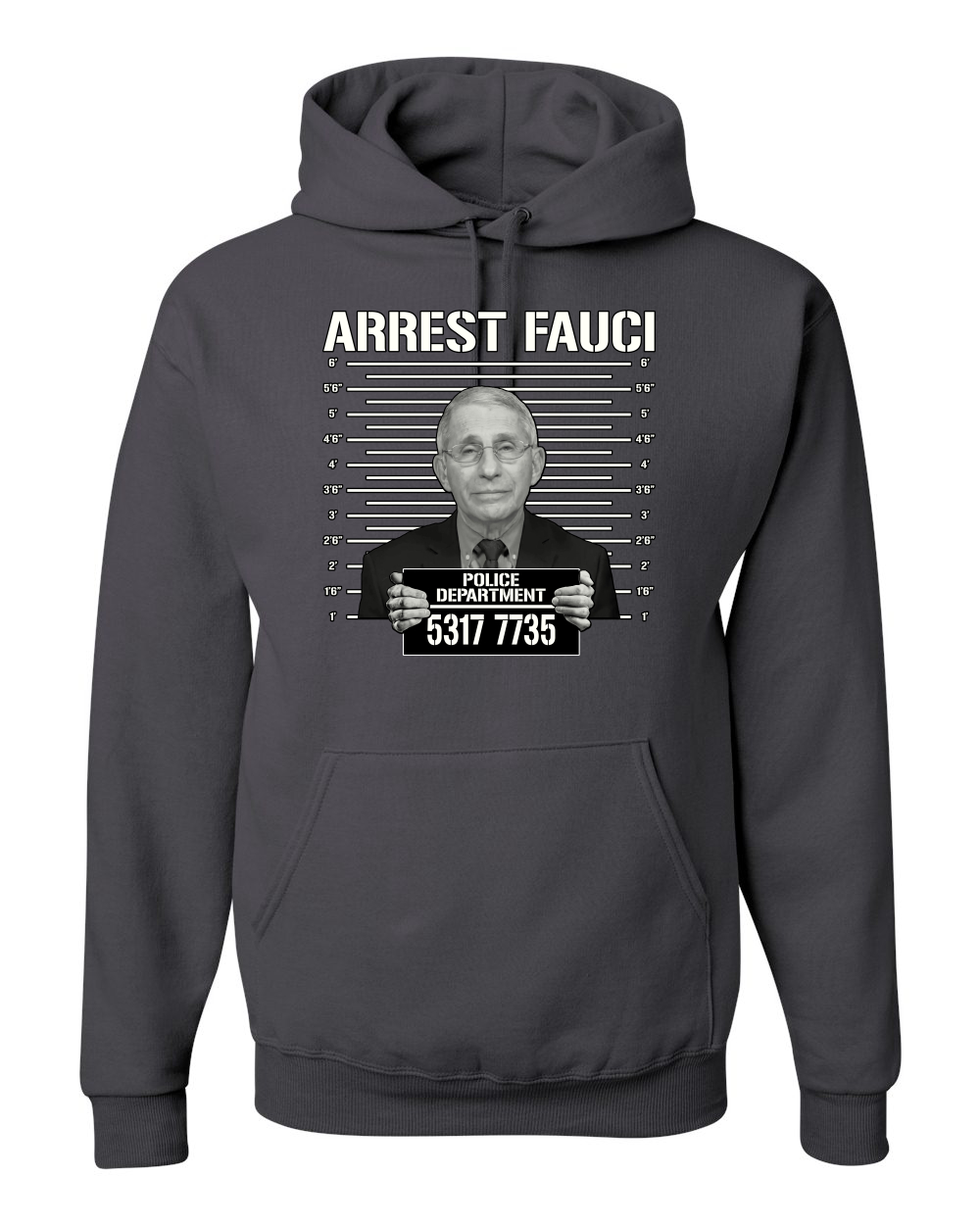 thumbnail 4  - Arrest Fauci Mugshot Political Unisex Graphic Hooded Sweatshirt