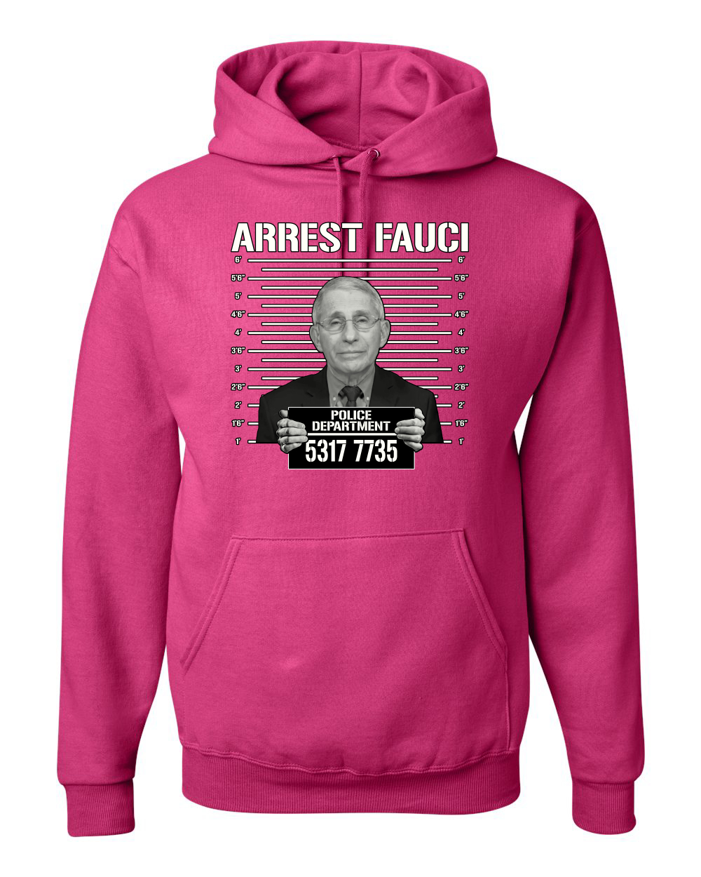 thumbnail 5  - Arrest Fauci Mugshot Political Unisex Graphic Hooded Sweatshirt