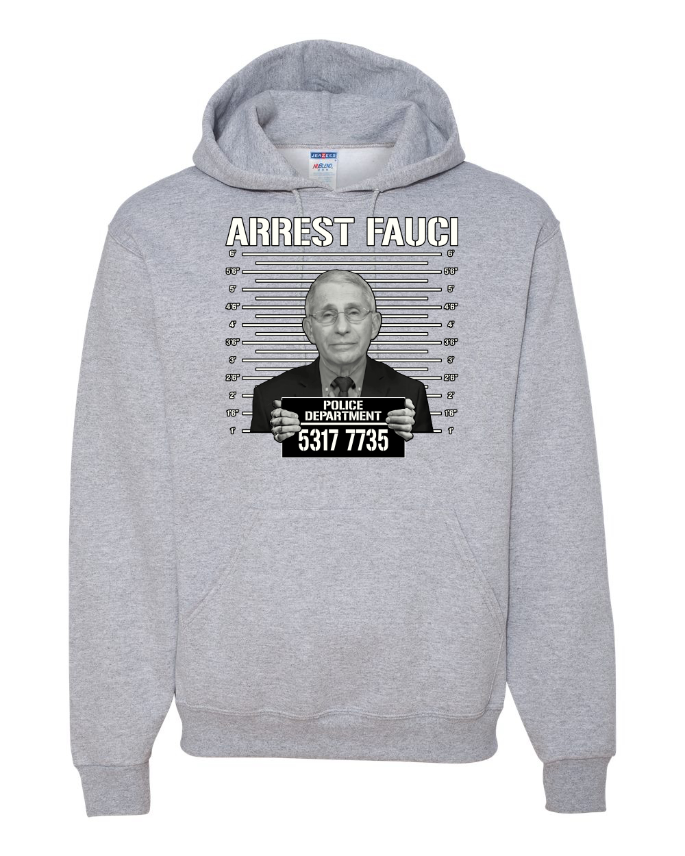 thumbnail 7  - Arrest Fauci Mugshot Political Unisex Graphic Hooded Sweatshirt