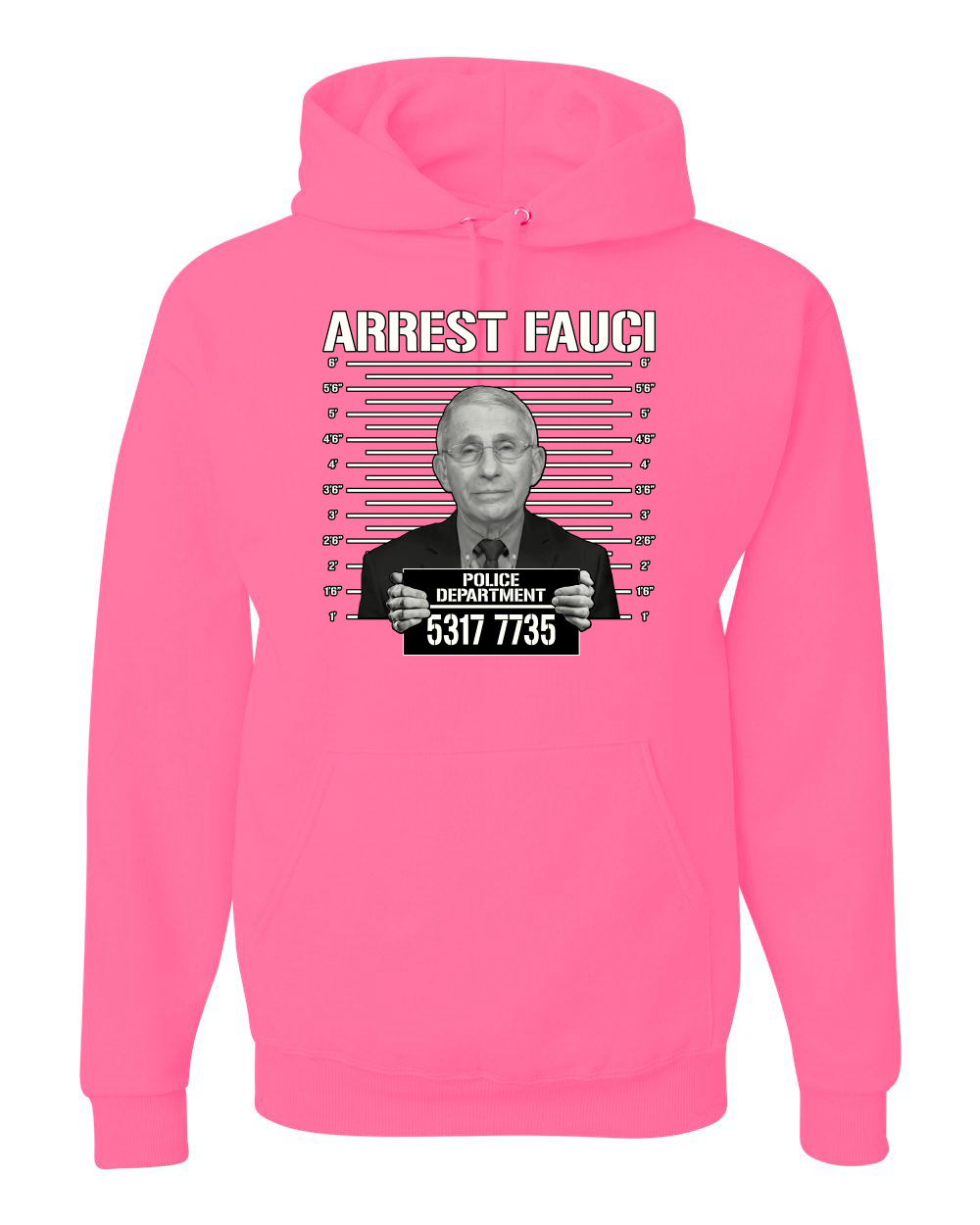 thumbnail 12  - Arrest Fauci Mugshot Political Unisex Graphic Hooded Sweatshirt
