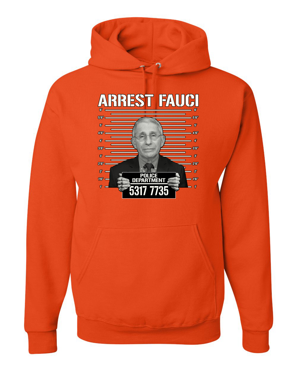 thumbnail 13  - Arrest Fauci Mugshot Political Unisex Graphic Hooded Sweatshirt