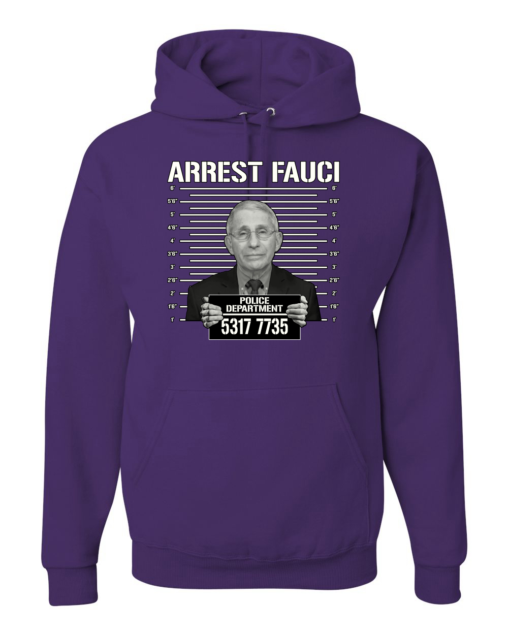thumbnail 14  - Arrest Fauci Mugshot Political Unisex Graphic Hooded Sweatshirt