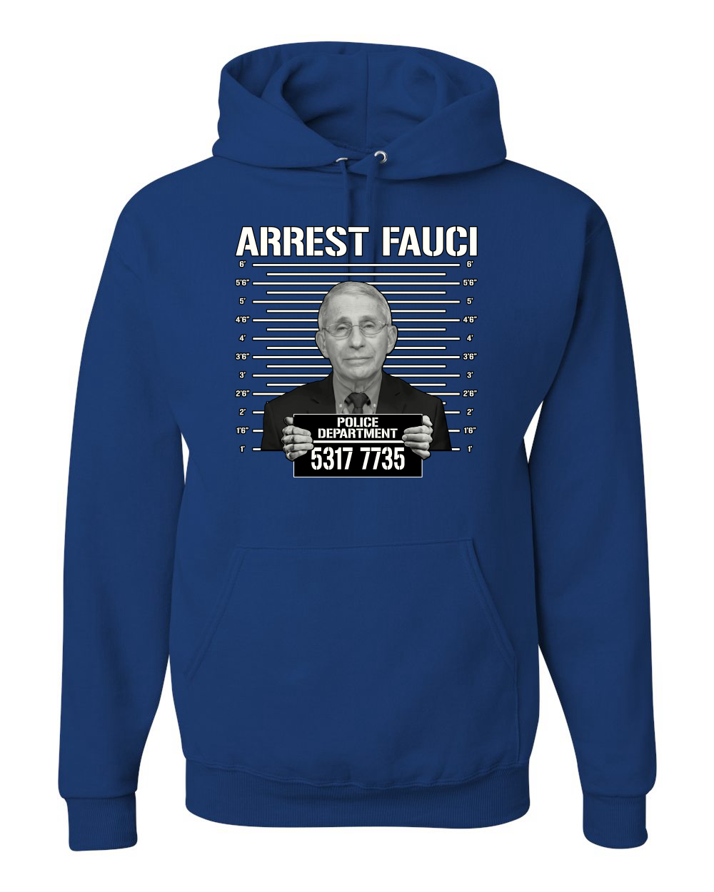 thumbnail 16  - Arrest Fauci Mugshot Political Unisex Graphic Hooded Sweatshirt