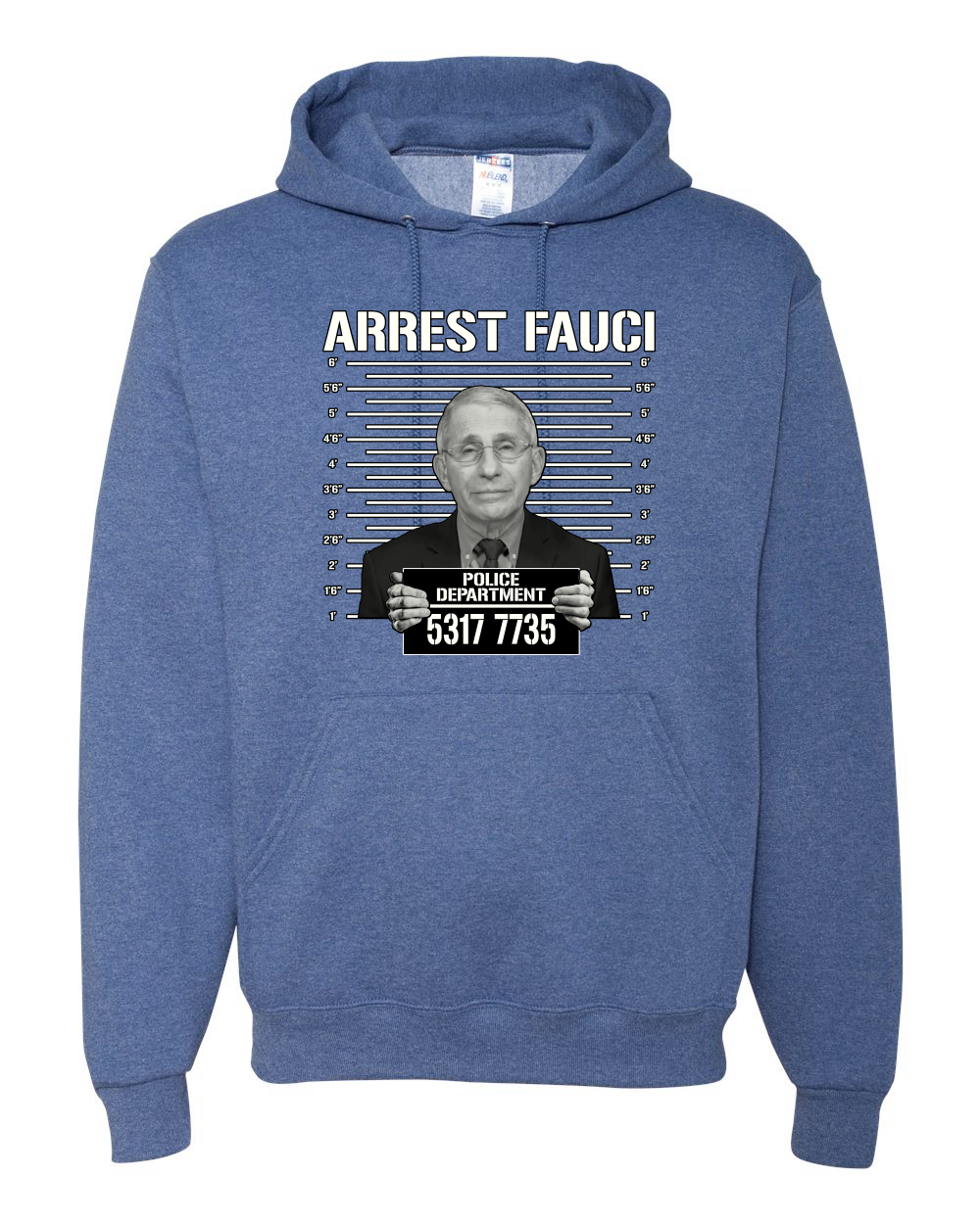 thumbnail 18  - Arrest Fauci Mugshot Political Unisex Graphic Hooded Sweatshirt