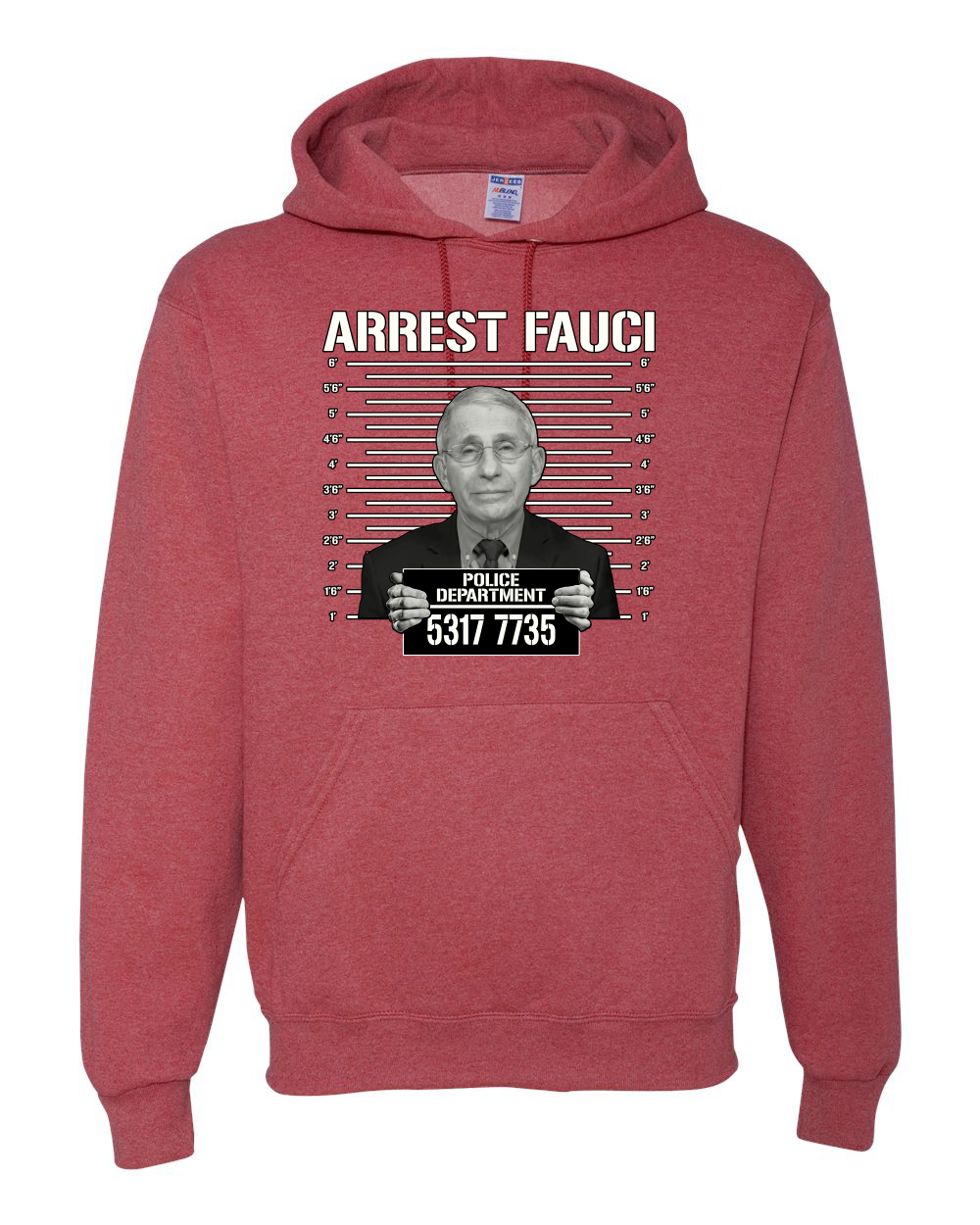 thumbnail 20  - Arrest Fauci Mugshot Political Unisex Graphic Hooded Sweatshirt