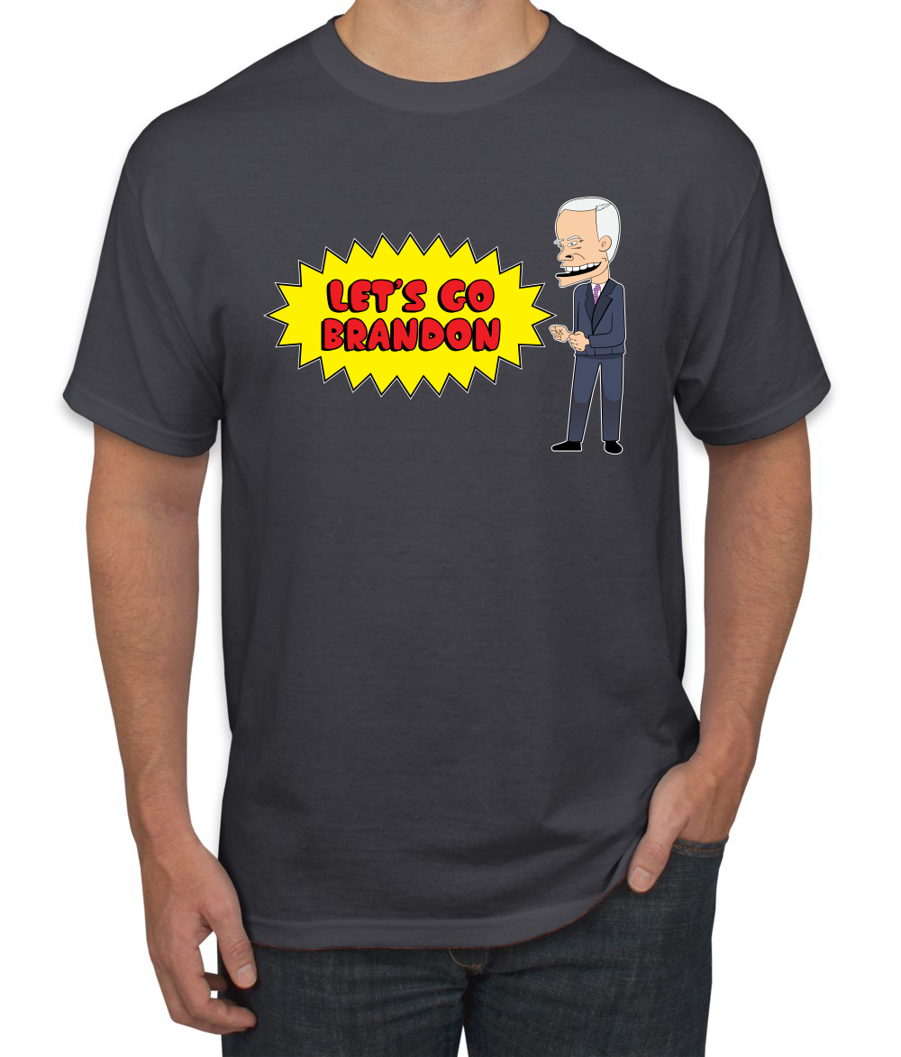 Lets Go Brandon Funny Cartoon Biden FJB Political Men Graphic Tshirt - Picture 4 of 26