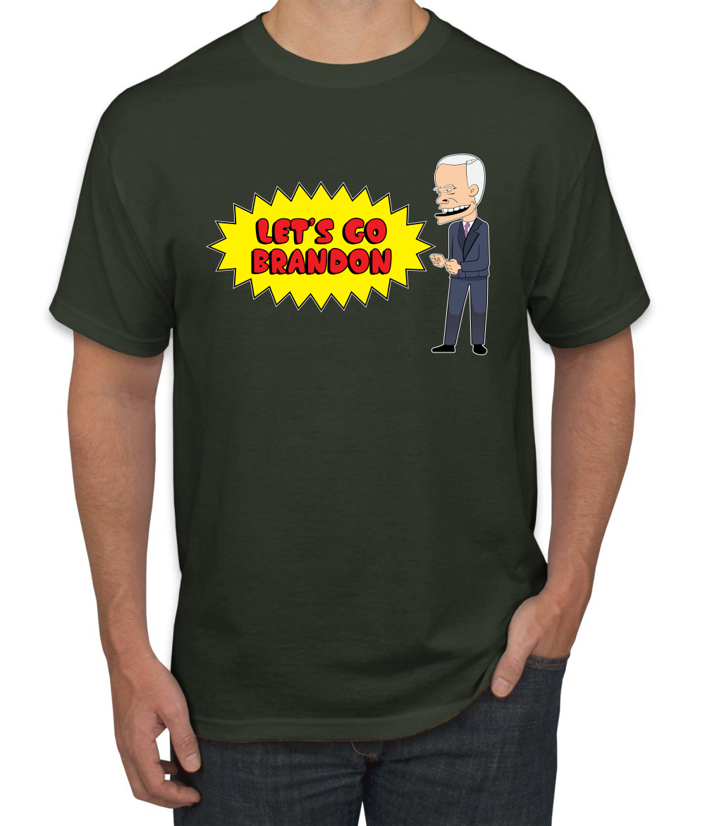 Lets Go Brandon Funny Cartoon Biden FJB Political Men Graphic Tshirt - Picture 5 of 26