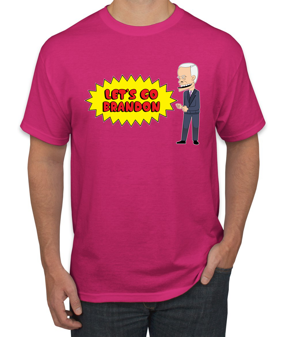 Lets Go Brandon Funny Cartoon Biden FJB Political Men Graphic Tshirt - Picture 6 of 26
