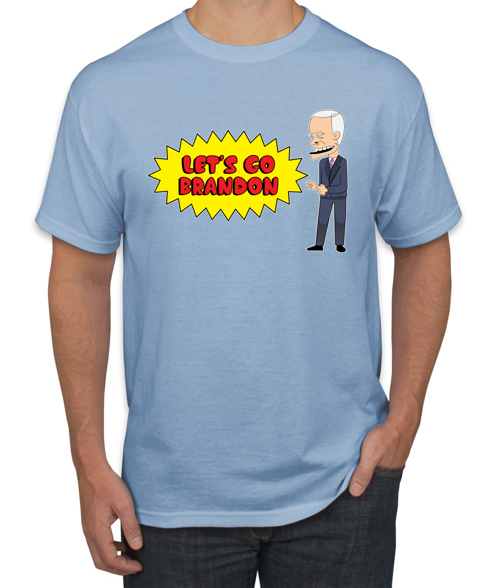 Lets Go Brandon Funny Cartoon Biden FJB Political Men Graphic Tshirt - Picture 11 of 26