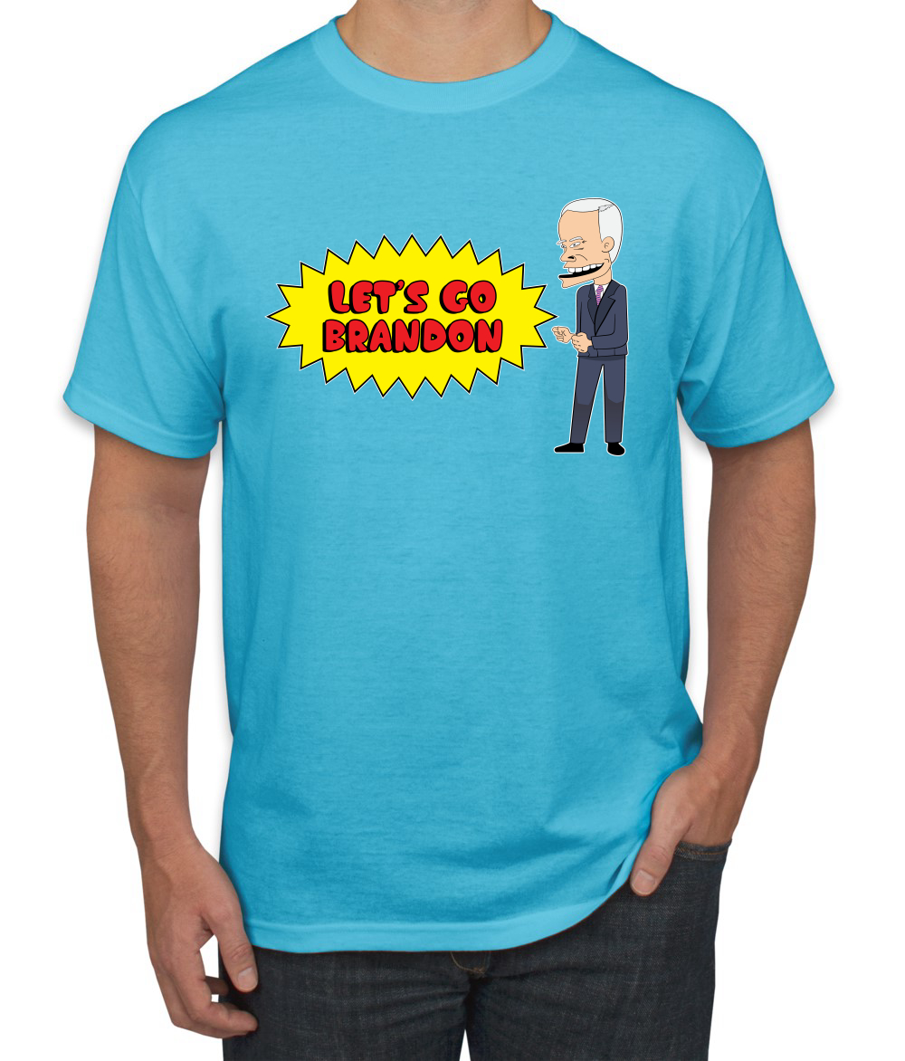 Lets Go Brandon Funny Cartoon Biden FJB Political Men Graphic Tshirt - Picture 13 of 26