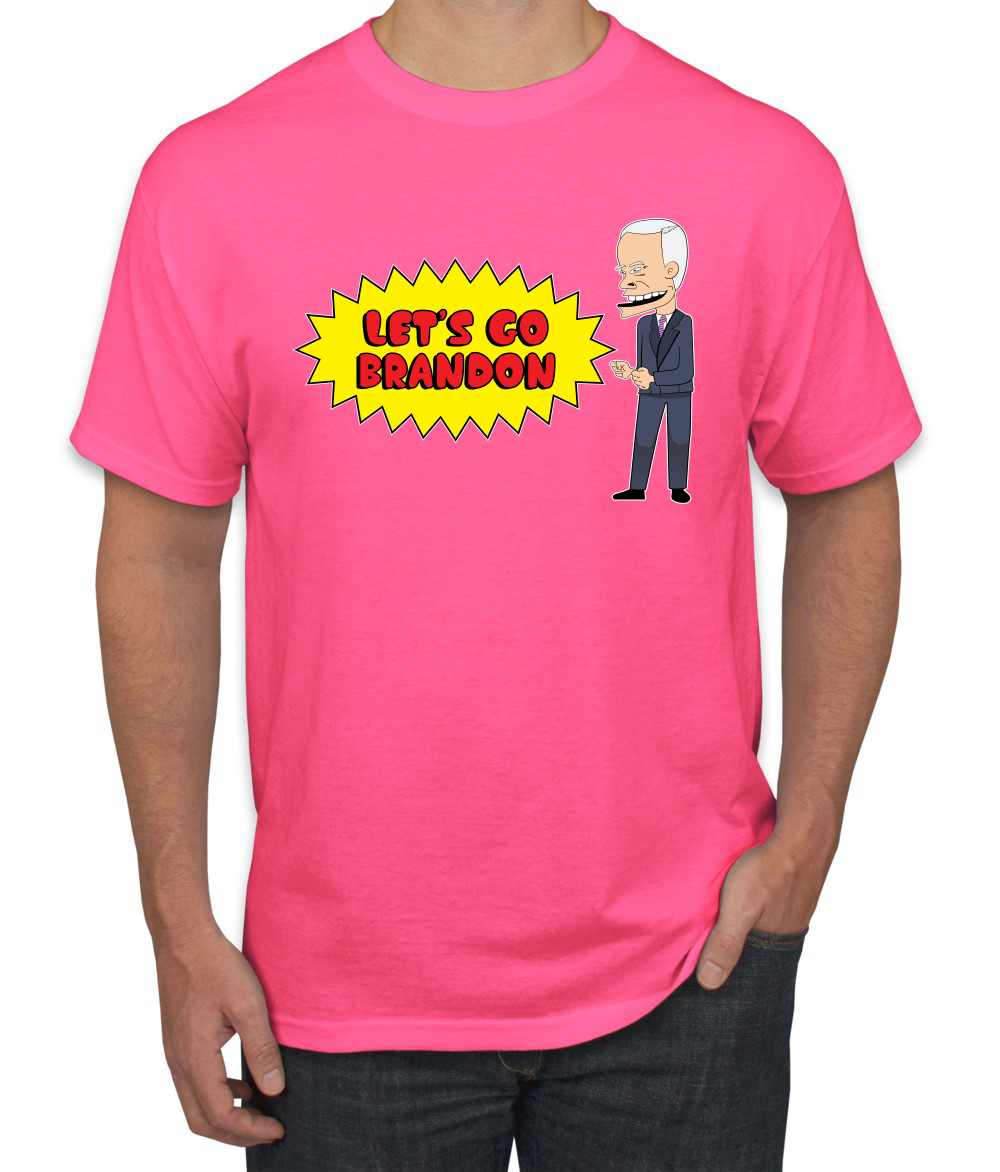Lets Go Brandon Funny Cartoon Biden FJB Political Men Graphic Tshirt - Picture 17 of 26