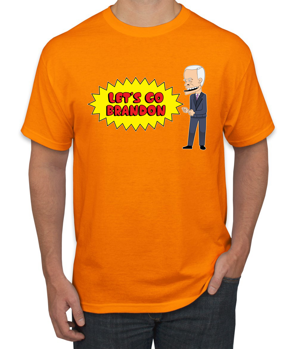 Lets Go Brandon Funny Cartoon Biden FJB Political Men Graphic Tshirt - Picture 18 of 26