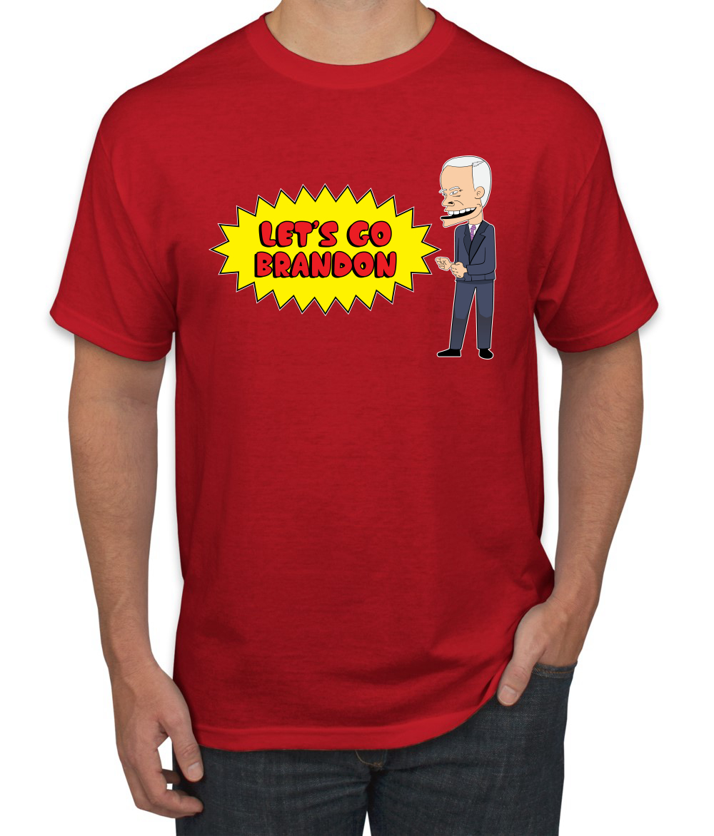 Lets Go Brandon Funny Cartoon Biden FJB Political Men Graphic Tshirt - Picture 20 of 26