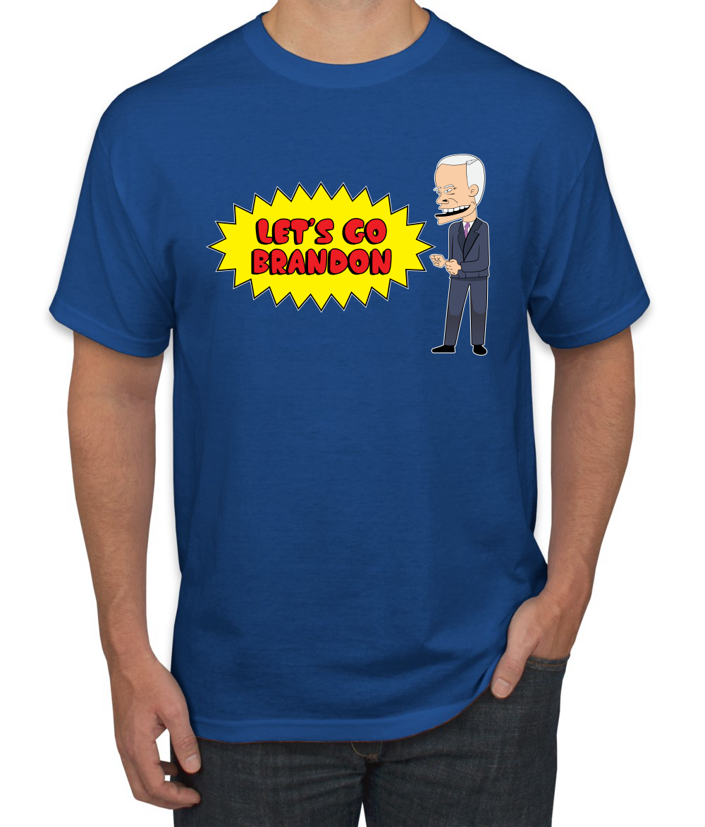 Lets Go Brandon Funny Cartoon Biden FJB Political Men Graphic Tshirt - Picture 21 of 26