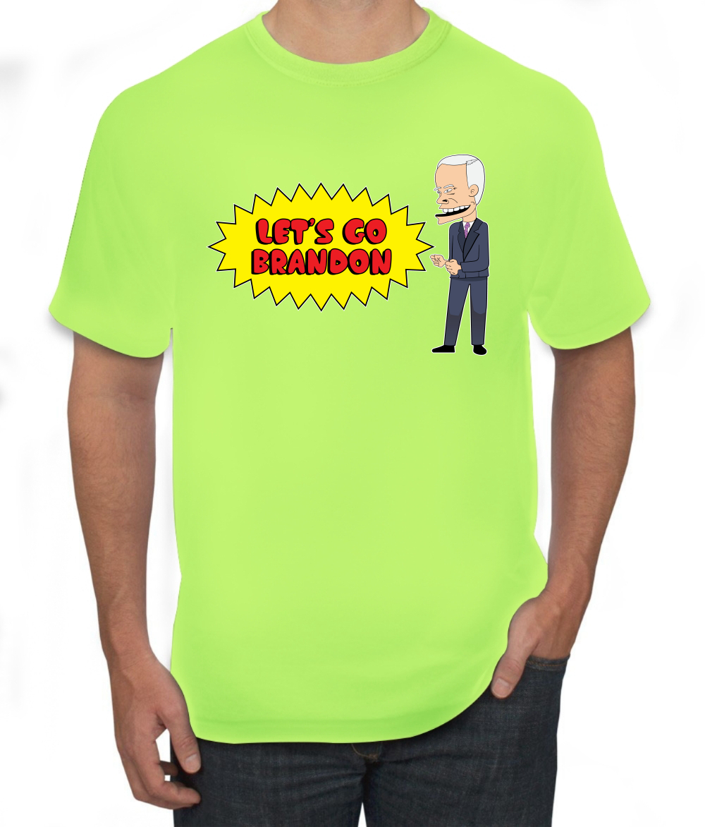 Lets Go Brandon Funny Cartoon Biden FJB Political Men Graphic Tshirt - Picture 22 of 26