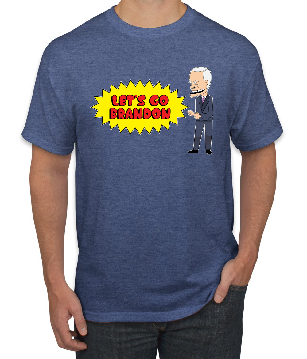 Lets Go Brandon Funny Cartoon Biden FJB Political Men Graphic Tshirt - Picture 23 of 26