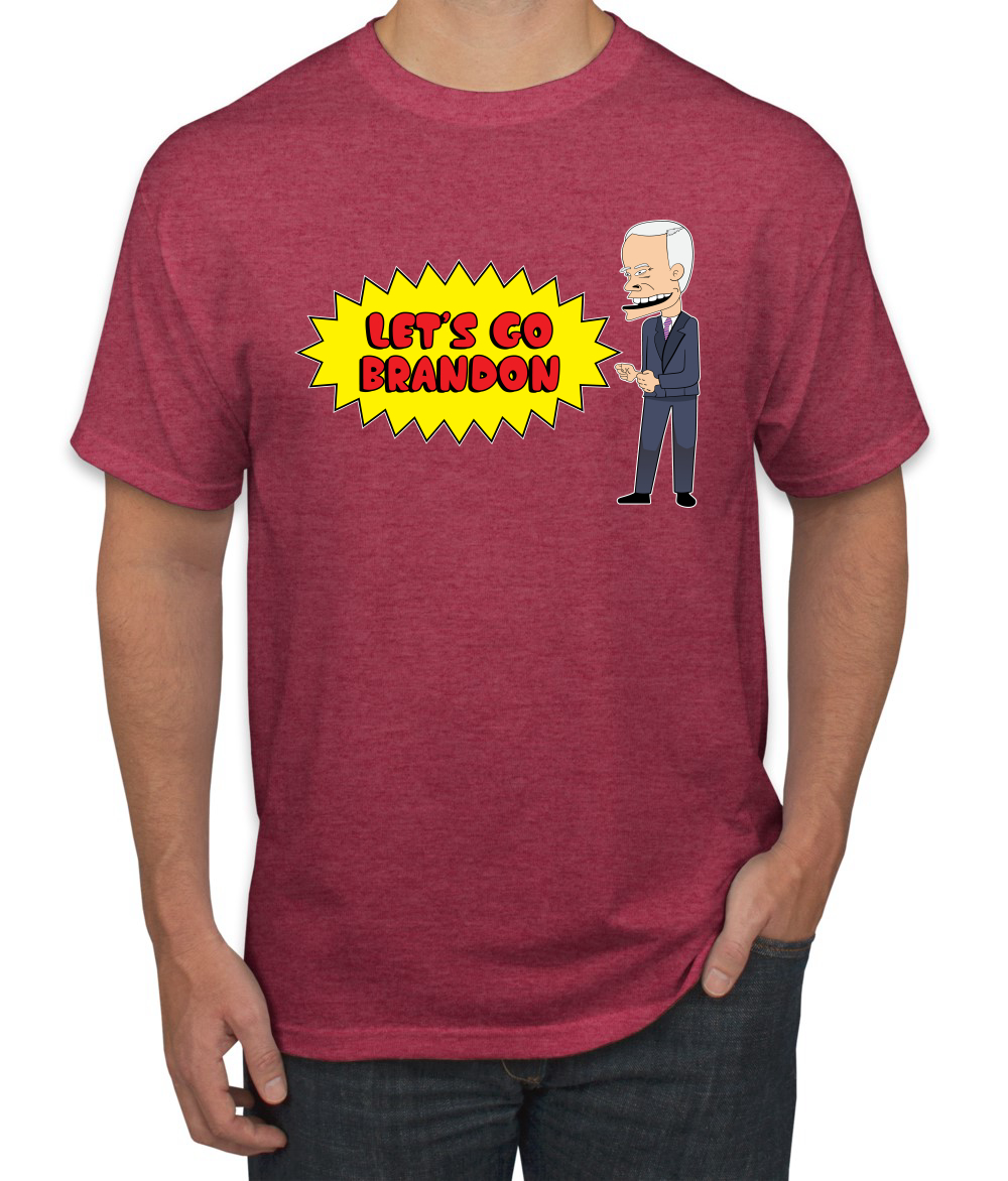 Lets Go Brandon Funny Cartoon Biden FJB Political Men Graphic Tshirt - Picture 25 of 26
