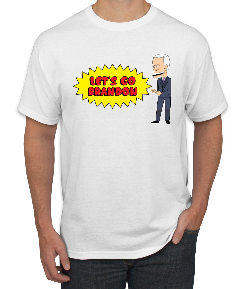 Lets Go Brandon Funny Cartoon Biden FJB Political Men Graphic Tshirt - Picture 26 of 26
