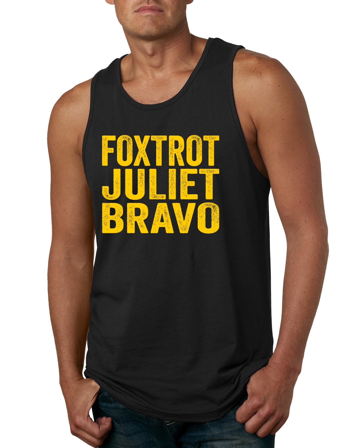 Foxtrot Juliet Bravo FJB FJB Lets Go Brandon Political Men Graphic Tank Top - Bild 3 von 10