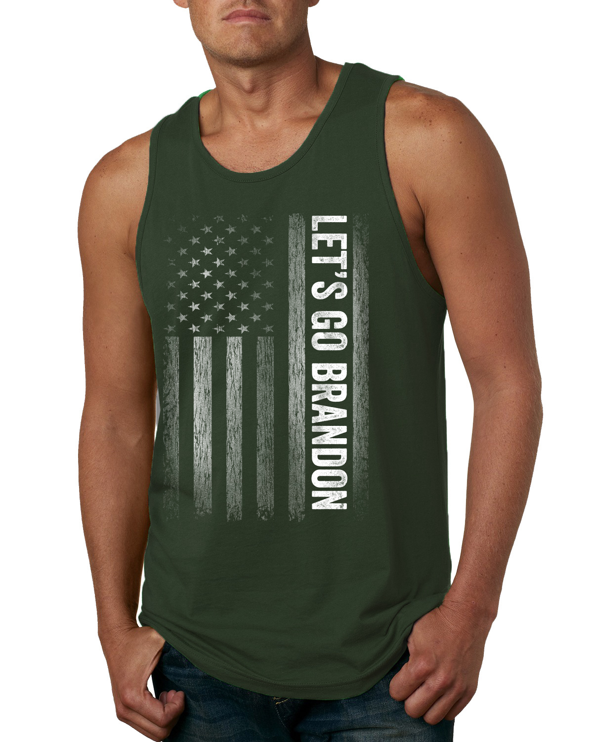 Camiseta sin mangas FJB Lets Go Brandon Joe Biden político Trump 2024 bandera de EE. UU. hombres - Imagen 4 de 5