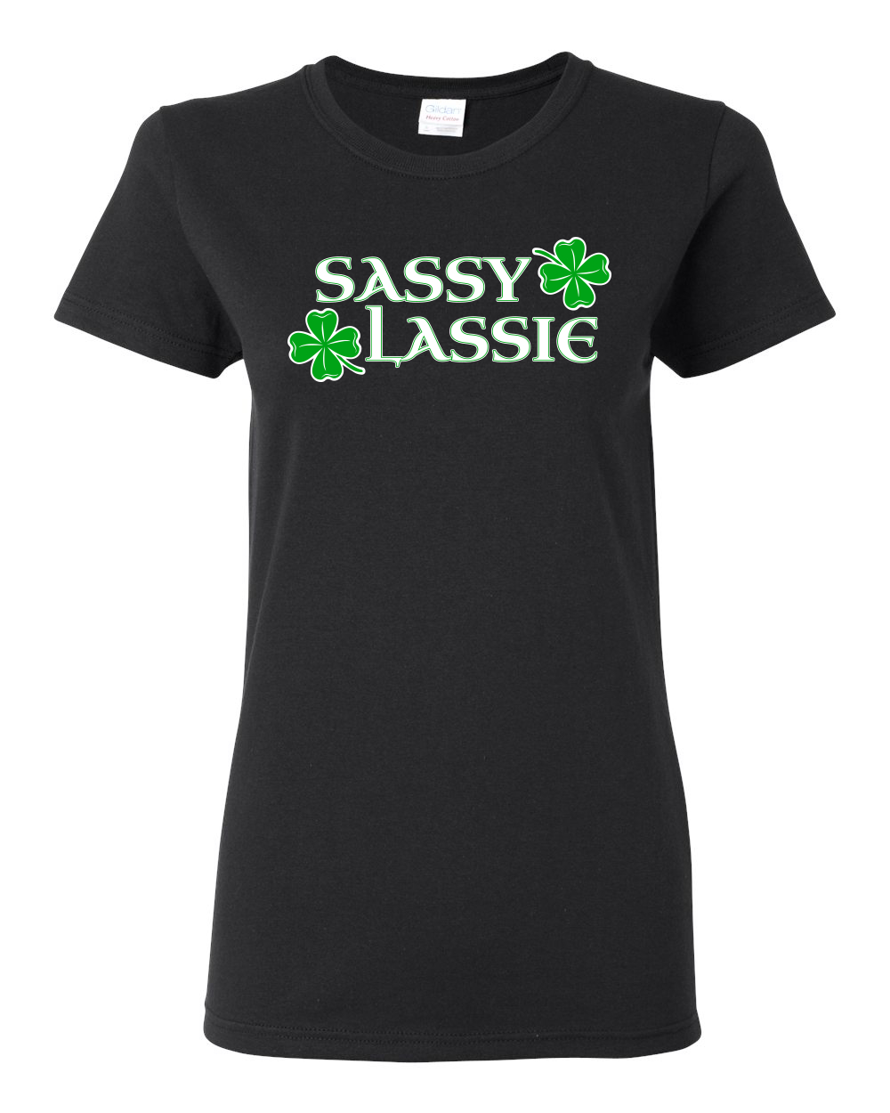 Sassy Lassie Shamrock St Patricks Day Funny Women Graphic Shirt | eBay