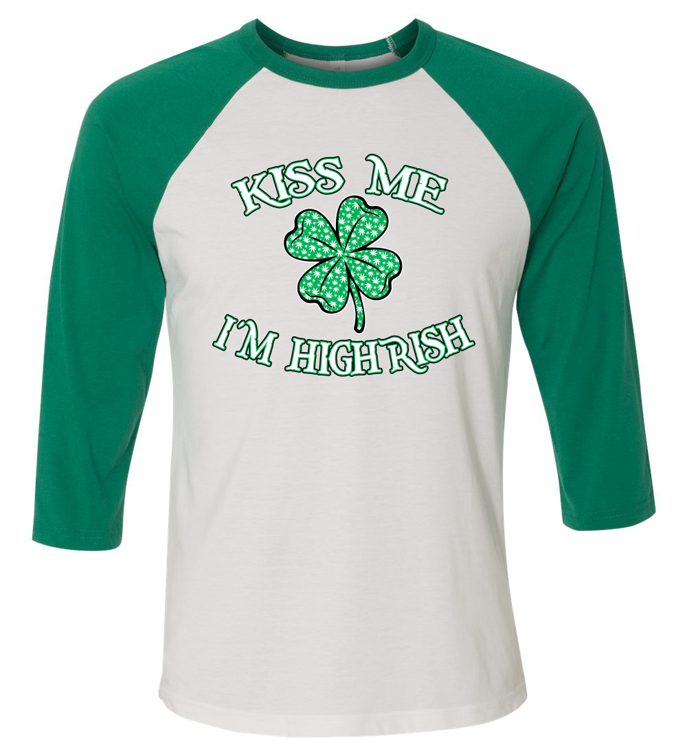 Lucky Shamrock Funny Clover St Patricks Pattys Day Men Women Baseball Tee Shirt - Picture 16 of 27