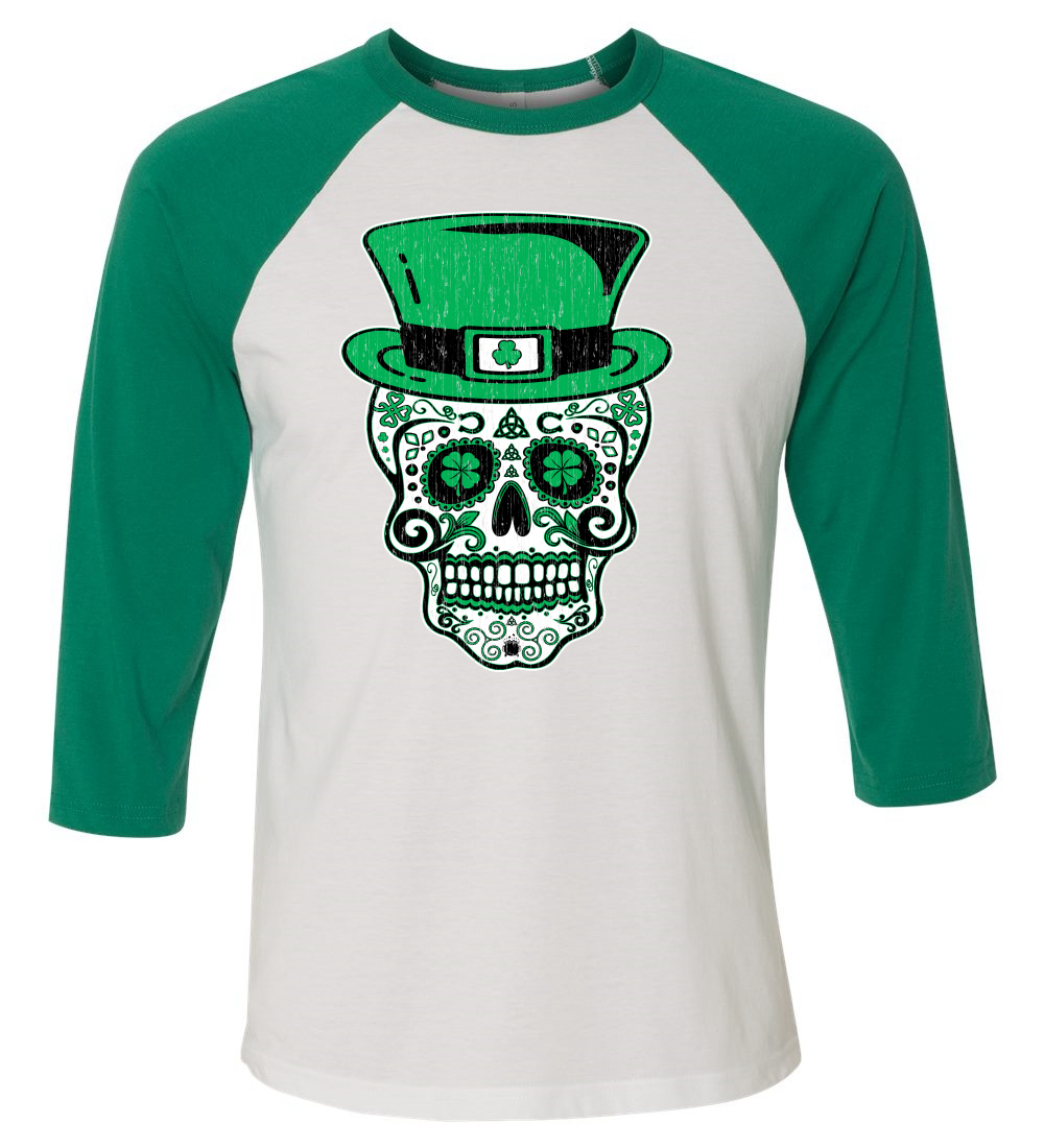 Lucky Shamrock Funny Clover St Patricks Pattys Day Men Women Baseball Tee Shirt - Picture 6 of 27